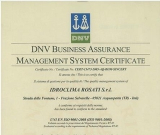 CERTIFICAZIONE DNV CERTIFICAZIONE DNV